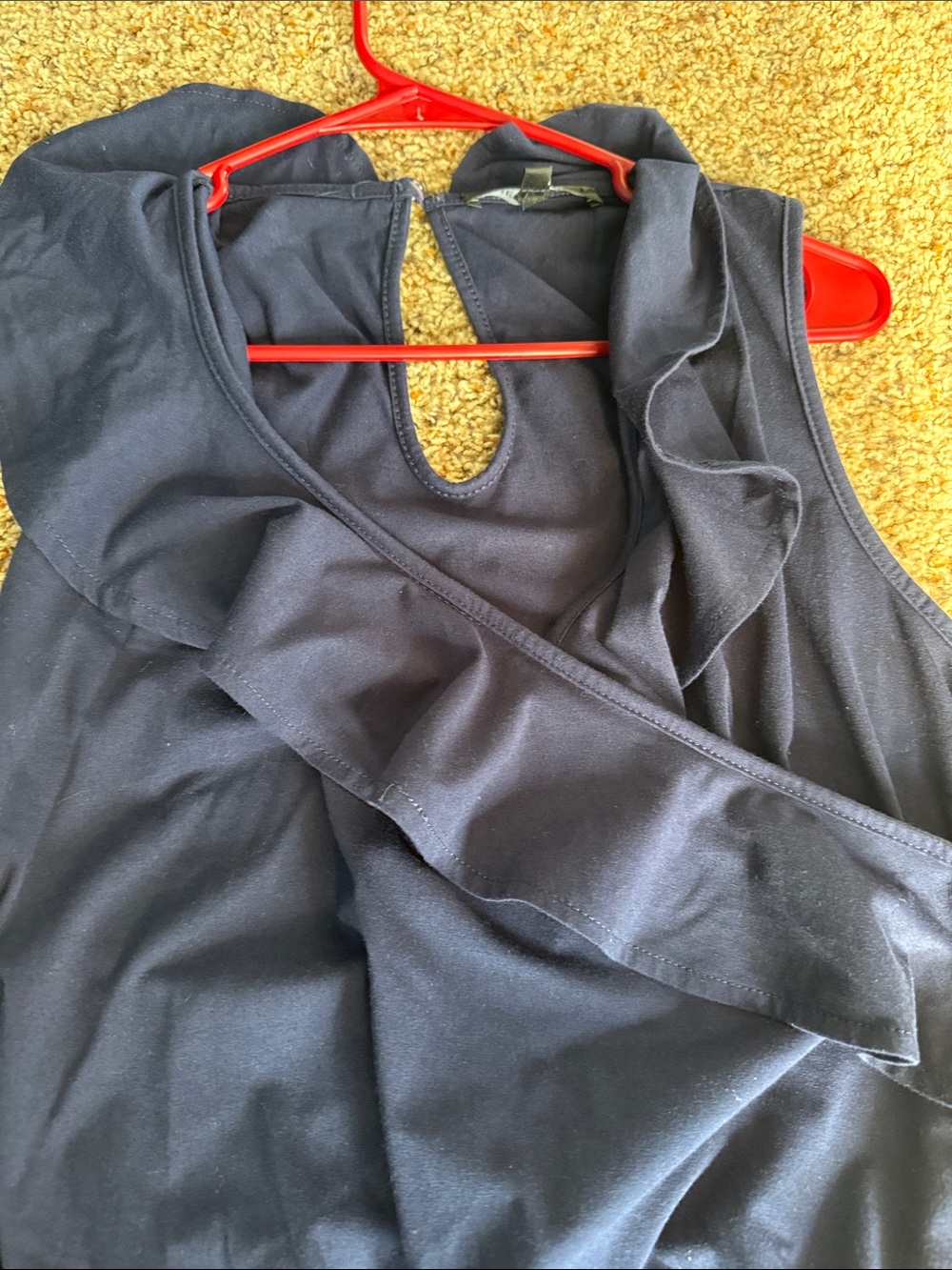 Women’s Navy Ruffle-Front Romper - Picture 3 of 6